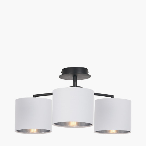 Pacific Lifestyle Elin Matt Black And Ivory 3 Light Pendant
