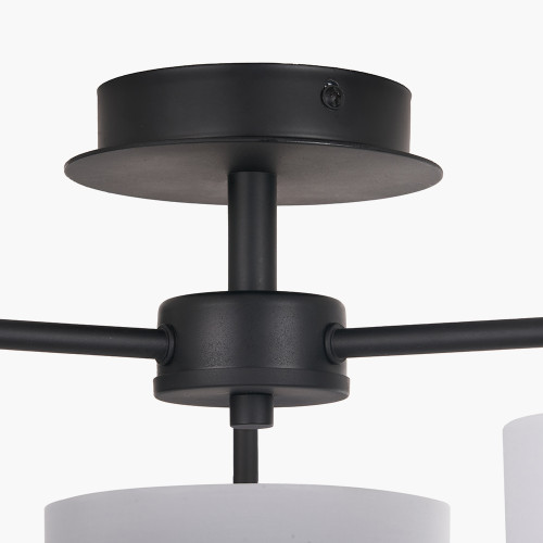 Pacific Lifestyle Elin Matt Black And Ivory 3 Light Pendant