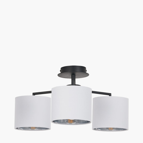 pacific lifestyle Elin Matt Black and Ivory 3 Light Pendant