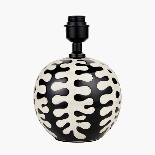 Pacific Lifestyle Elkorn Black And White Coral Ceramic Table Lamp Base