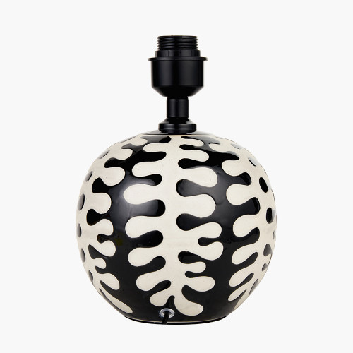 Pacific Lifestyle Elkorn Black And White Coral Ceramic Table Lamp Base