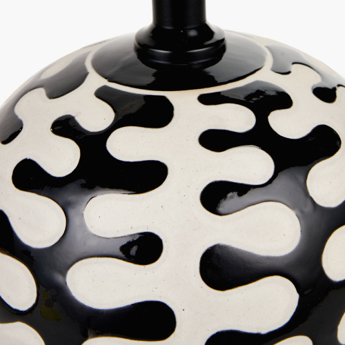 Pacific Lifestyle Elkorn Black And White Coral Ceramic Table Lamp Base