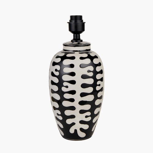 Pacific Lifestyle Elkorn Black And White Tall Coral Ceramic Table Lamp Base