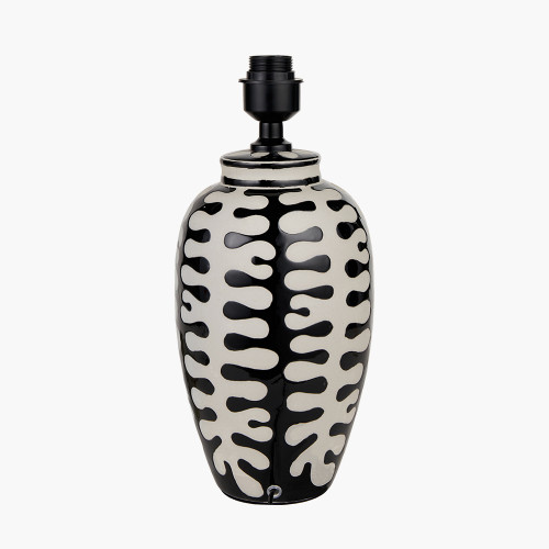 Pacific Lifestyle Elkorn Black And White Tall Coral Ceramic Table Lamp Base