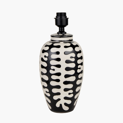pacific lifestyle Elkorn Black and White Tall Coral Ceramic Table Lamp Base