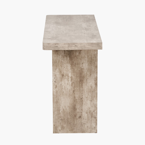 Pacific Lifestyle Elkton Concrete Effect Wood Veneer Groove Detail Console Table