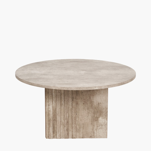 pacific lifestyle Elkton Concrete Effect Wood Veneer Groove Detail Coffee Table