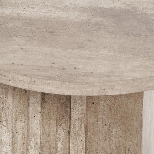 Pacific Lifestyle Elkton Concrete Effect Wood Veneer Groove Detail Side Table