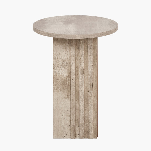 pacific lifestyle Elkton Concrete Effect Wood Veneer Groove Detail Side Table