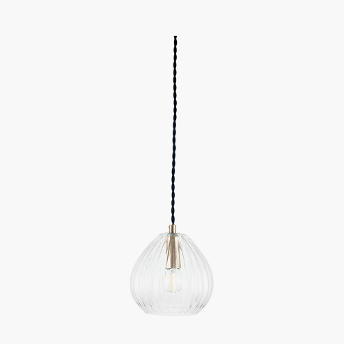 pacific lifestyle Ella Clear Ribbed Glass Teardrop Pendant