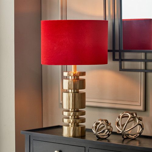 Pacific Lifestyle Elon Champagne Gold Metal Stacked Cylinder Table Lamp Base