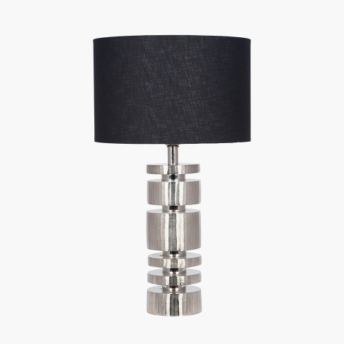 Pacific Lifestyle Elon Silver Metal Stacked Cylinder Table Lamp Base