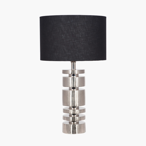 Pacific Lifestyle Elon Silver Metal Stacked Cylinder Table Lamp Base