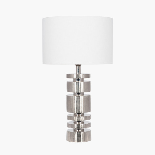 Pacific Lifestyle Elon Silver Metal Stacked Cylinder Table Lamp Base
