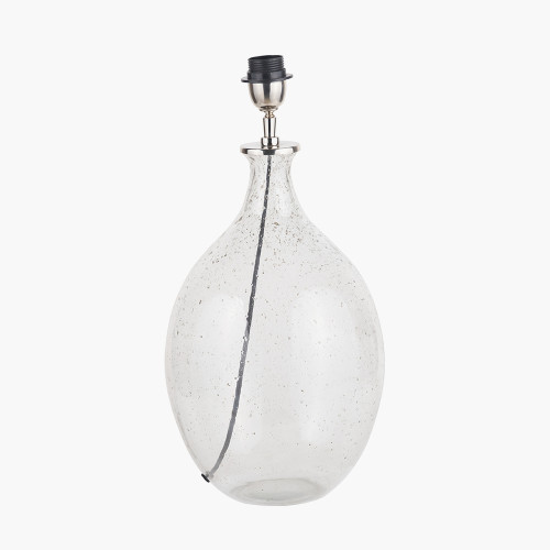 Pacific Lifestyle Elysia Bubble Glass And Silver Metal Curved Table Lamp Base