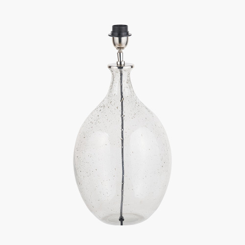 Pacific Lifestyle Elysia Bubble Glass And Silver Metal Curved Table Lamp Base