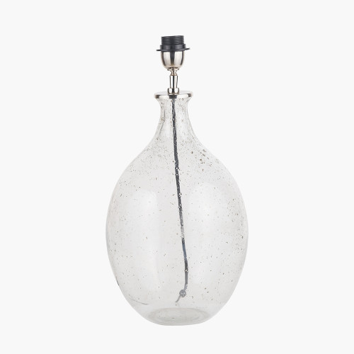 pacific lifestyle Elysia Bubble Glass and Silver Metal Curved Table Lamp Base