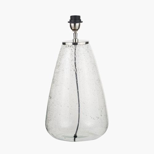 Pacific Lifestyle Elysia Bubble Glass And Silver Metal Table Lamp Base