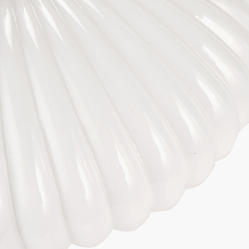 Pacific Lifestyle Emilia White Ribbed Glass And Gold Metal Oval Table Lamp Base With Zara 35cm Black Silk Lined Cylinder Lampshade