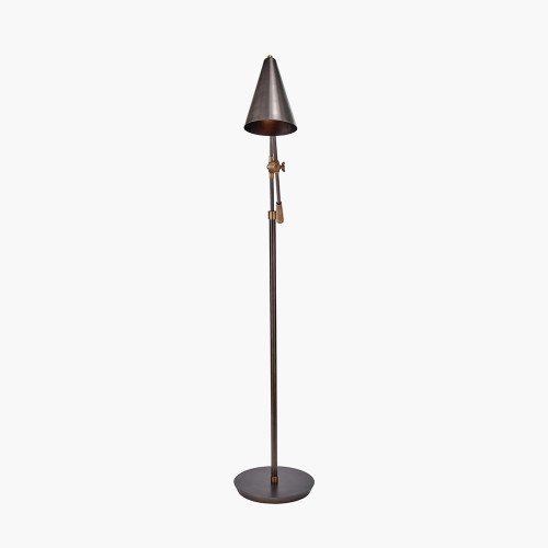 Pacific Lifestyle Emiliano Antique Bronze And Antique Brass Adjustable Task Floor Lamp