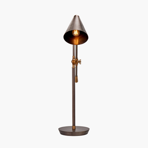 Pacific Lifestyle Emiliano Antique Bronze And Antique Brass Adjustable Task Table Lamp