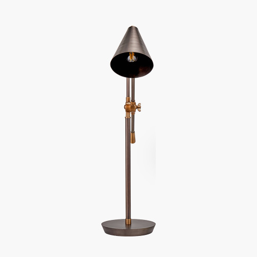 pacific lifestyle Emiliano Antique Bronze and Antique Brass Adjustable Task Table Lamp