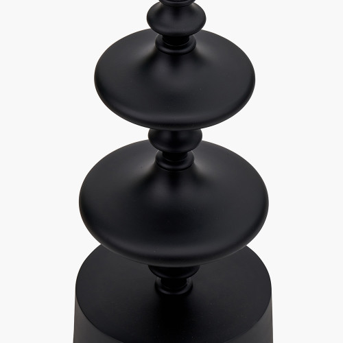 Pacific Lifestyle Emilio Matt Black Candlestick Floor Lamp Base With Martigues 45cm Taupe Boucle Tapered Lampshade