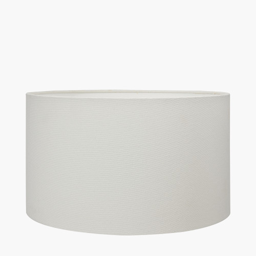 Pacific Lifestyle Emilio Matt Black Candlestick Floor Lamp Base With Henry 45cm White Handloom Cylinder Lampshade