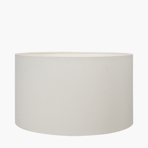 Pacific Lifestyle Emilio Matt Black Candlestick Floor Lamp Base With Henry 45cm White Handloom Cylinder Lampshade