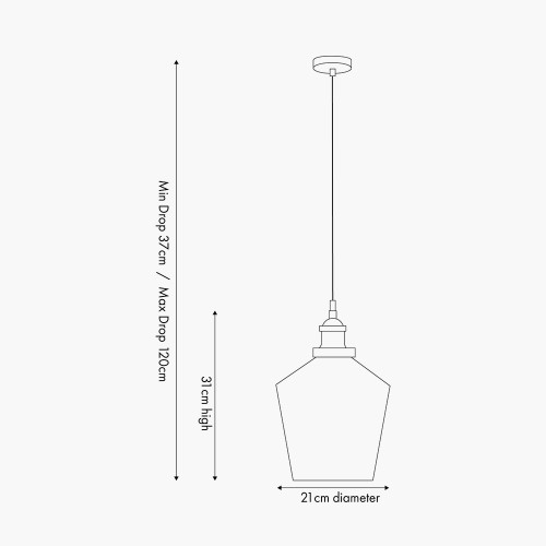 Pacific Lifestyle Emmanuelle Antique Brass Metal And Lustre Glass Pendant