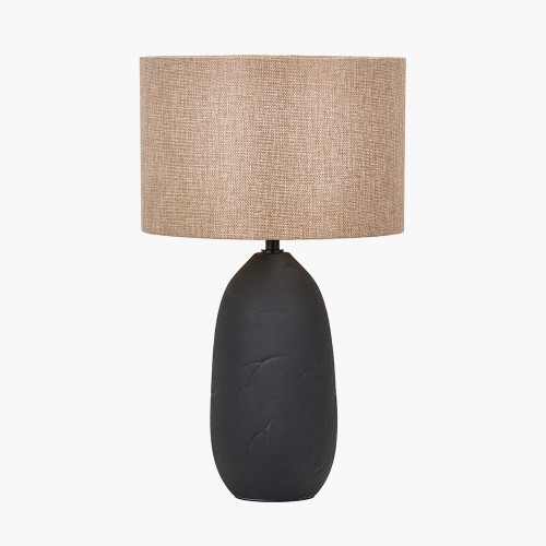 Pacific Lifestyle Erika Black Vintage Textured Ceramic Table Lamp
