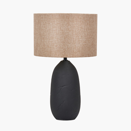 pacific lifestyle Erika Black Vintage Textured Ceramic Table Lamp