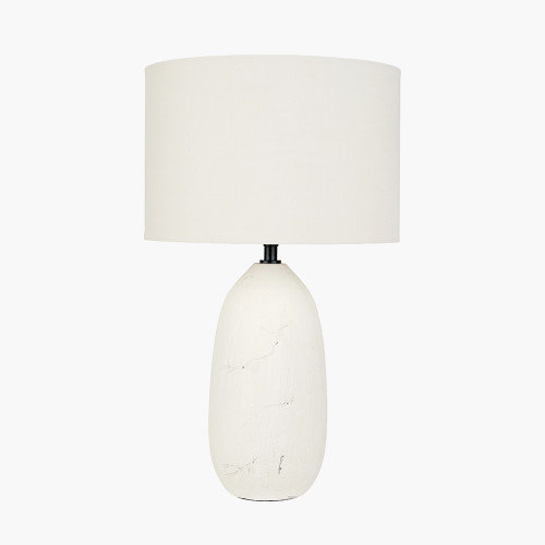 Pacific Lifestyle Erika White Vintage Textured Ceramic Table Lamp