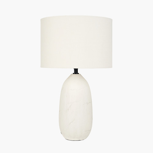 Pacific Lifestyle Erika White Vintage Textured Ceramic Table Lamp