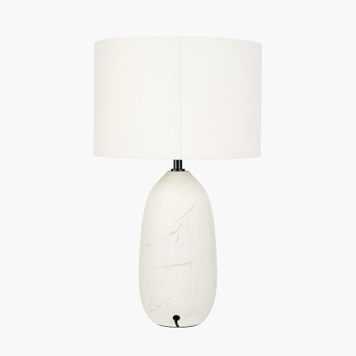 Pacific Lifestyle Erika White Vintage Textured Ceramic Table Lamp