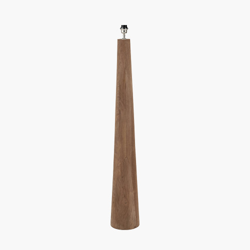 Pacific Lifestyle Esha Natural Conical Wood Floor Lamp Base With Lino 50cm White Self Lined Linen Cylinder Lampshade