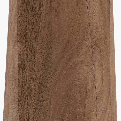 Pacific Lifestyle Esha Natural Conical Wood Floor Lamp Base With Lino 50cm White Self Lined Linen Cylinder Lampshade