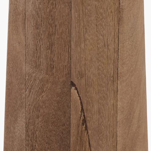 Pacific Lifestyle Esha Natural Conical Wood Floor Lamp Base With Rouen 50cm White Boucle Cylinder Lampshade