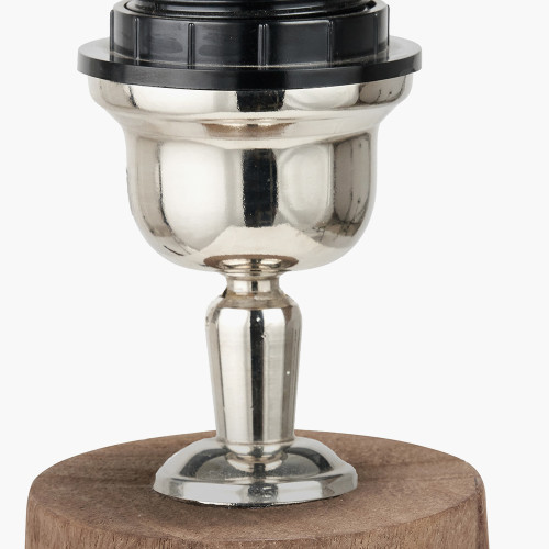 Pacific Lifestyle Esha Natural Conical Wood Table Lamp Base With Edward 35cm Natural Linen Cylinder Lampshade
