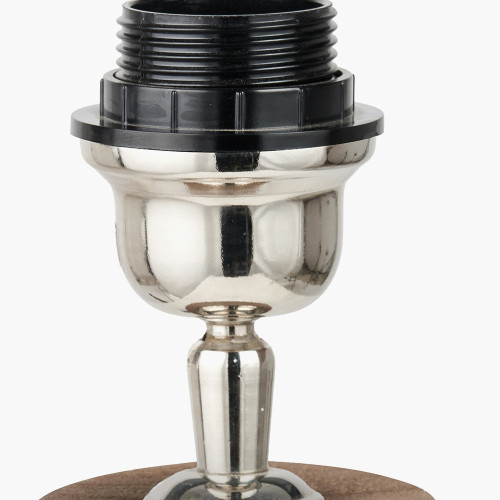 Pacific Lifestyle Esha Natural Conical Wood Table Lamp Base With Lino 35cm White Self Lined Linen Cylinder Lampshade