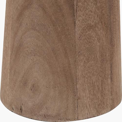 Pacific Lifestyle Esha Natural Conical Wood Table Lamp Base With Lino 35cm White Self Lined Linen Cylinder Lampshade