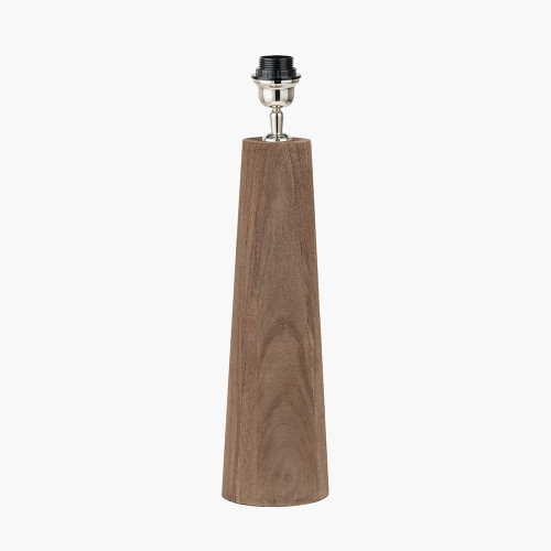 Pacific Lifestyle Esha Natural Conical Wood Table Lamp Base With Martigues 35cm White Boucle Tapered Lampshade