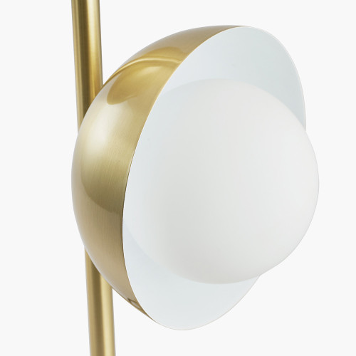 Pacific Lifestyle Estelle Brushed Brass Metal And White Orb Dome Table Lamp