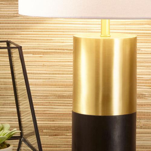 Pacific Lifestyle Etosha Dark Wood And Gold Metal Table Lamp