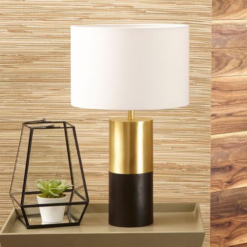 Pacific Lifestyle Etosha Dark Wood And Gold Metal Table Lamp