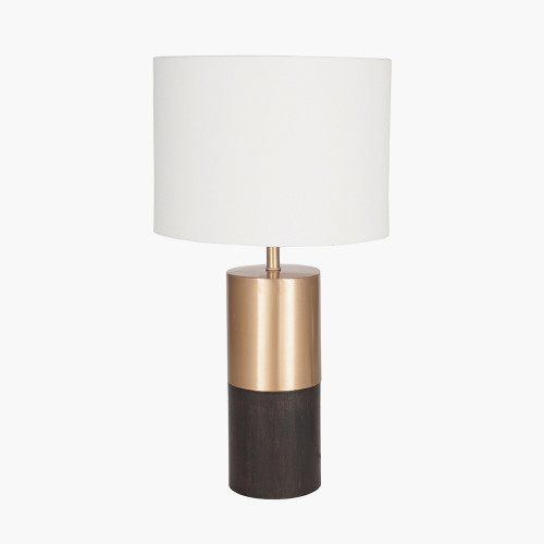 pacific lifestyle Etosha Dark Wood and Gold Metal Table Lamp