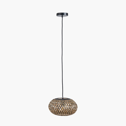 Pacific Lifestyle Evianna Black And Natural Rattan Pendant