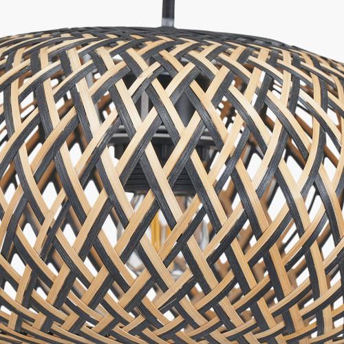Pacific Lifestyle Evianna Black And Natural Rattan Pendant