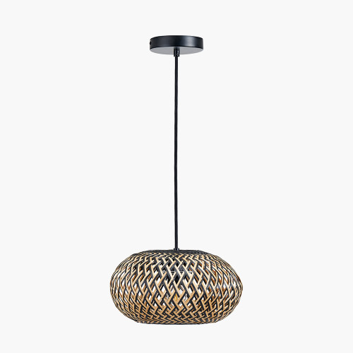 pacific lifestyle Evianna Black and Natural Rattan Pendant