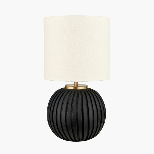 Pacific Lifestyle Ezekiel Black Terracotta Textured Ball Table Lamp